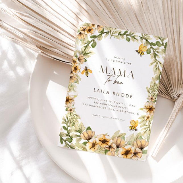 Invitación de Baby Shower Mama to Bee Spring (Subido por el creador)
