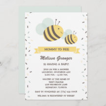 Invitación de Baby Shower Mami to Bee Bumblebee