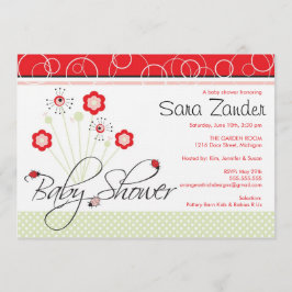 Invitación de Baby Shower - mariquitas