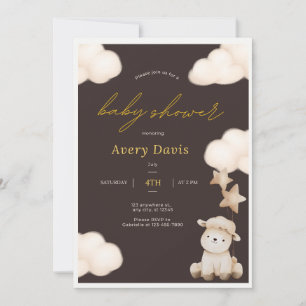 Invitación de Baby Shower marrón, invitación fácil