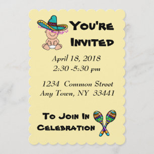 Invitación de Baby Shower mexicana a Personalizar