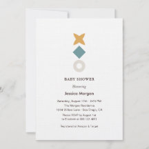 Invitación de baby shower Minimal Bauhaus