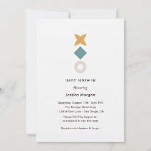 Invitación de baby shower Minimal Bauhaus