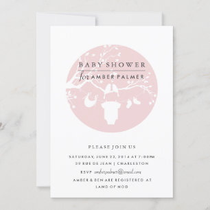 Invitación de Baby Shower Modern Love Birds