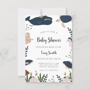Invitación de Baby Shower Modern Under the Sea