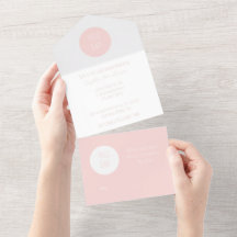 Invitación de Baby Shower moderna rosa todo en uno
