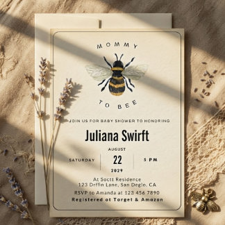 Invitación de Baby Shower Moderna y Chic para Mamá