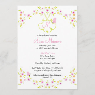 Invitación de Baby Shower - monograma