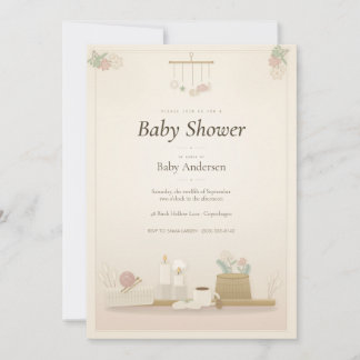 Invitación de Baby Shower Moonlit Hygge