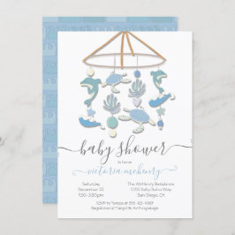 Invitación de Baby Shower móvil bajo el mar