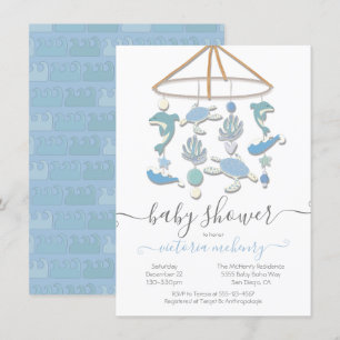 Invitación de Baby Shower móvil bajo el mar