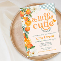 Invitación de Baby Shower Naranja Un Poco Dulce |