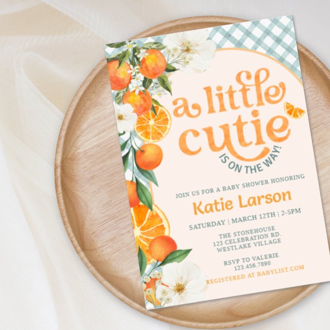 Invitación de Baby Shower Naranja Un Poco Dulce |  (Subido por el creador)