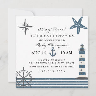 Invitación de baby shower náutico