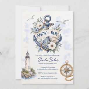 Invitación de Baby Shower Náutico   Ahí Está un Ni