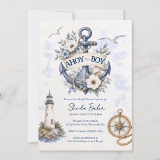Invitación de Baby Shower Náutico | Ahí Está un Ni