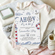 Invitación de Baby Shower Náutico 'Ahoy es un Niño