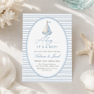 Invitación de Baby Shower Náutico 'Ahoy es un Niño