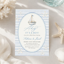 Invitación de Baby Shower Náutico 'Ahoy es un Niño