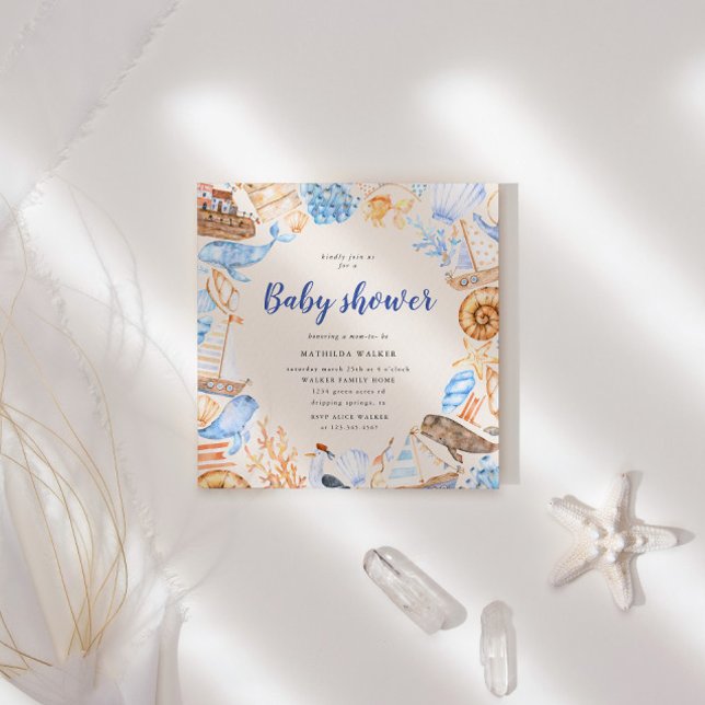 Invitación de Baby Shower Náutico Bajo El Mar (Subido por el creador)