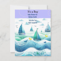 Invitación de baby shower náutico para niño