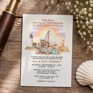 Invitación de Baby Shower Náutico Pequeño Marinero