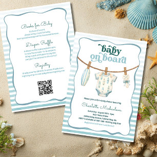 Invitación de Baby Shower Náutico Todo en Uno