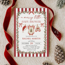 Invitación de Baby Shower Navideño Alegre