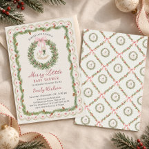 Invitación de Baby Shower Navideño Alegre