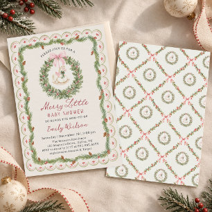 Invitación de Baby Shower Navideño Alegre