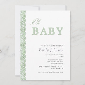Invitación de baby shower neutra en género con enc