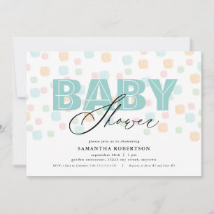 Invitación de Baby Shower Neutra en Teal