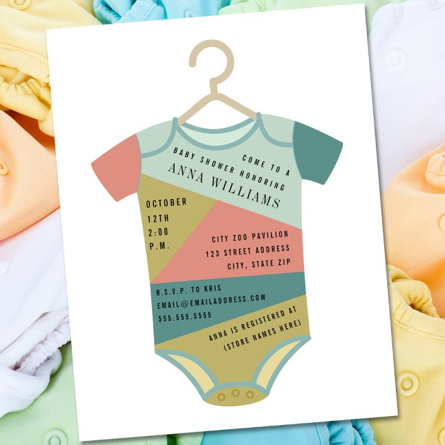 Invitación de Baby Shower neutra para bodysuit en  (Subido por el creador)