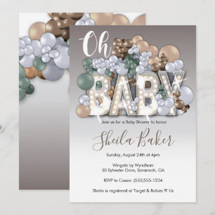 Invitación de Baby Shower - Neutral de género "Oh