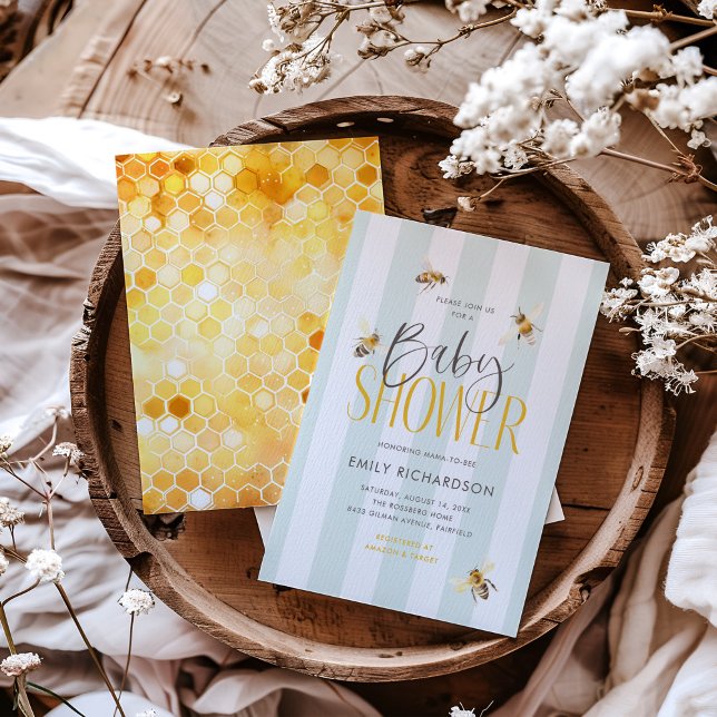 Invitación de Baby Shower neutral de mamá a bebe m (Subido por el creador)