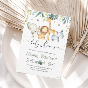 Invitación de baby shower neutral para Wild oneafa