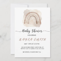 INVITACIÓN DE BABY SHOWER NEUTRAL RAINBOW