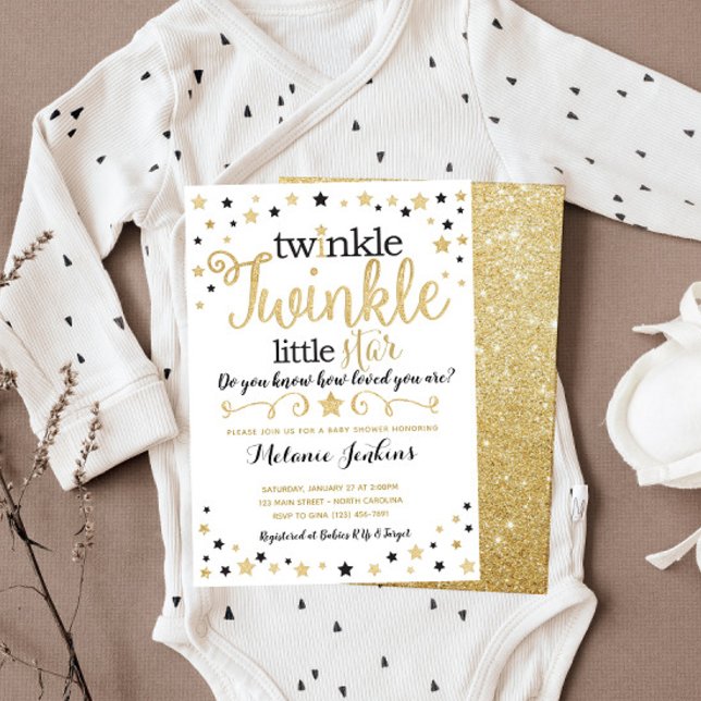Invitación de Baby Shower Neutral Twinkle Little S (Subido por el creador)