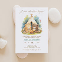 Invitación de Baby Shower New Adventure Happy Coup
