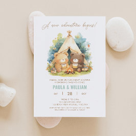 Invitación de Baby Shower New Adventure Happy Coup