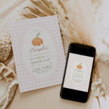 Invitación de Baby Shower Niña Calabacita Rosa