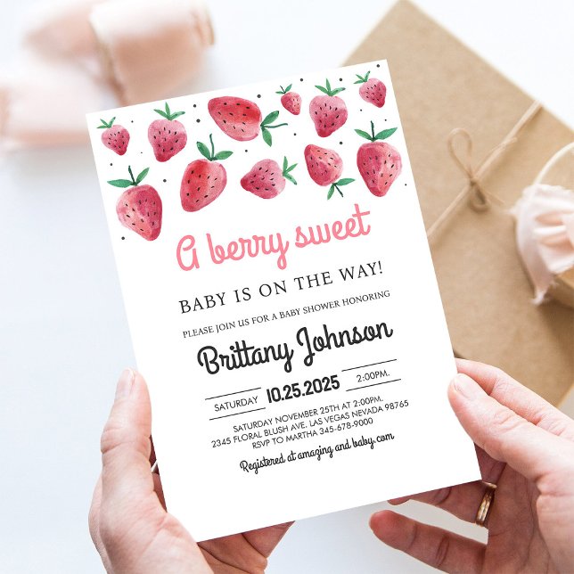 Invitación de Baby Shower Niña Dulce de Frutas (Subido por el creador)