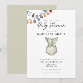 Invitación de Baby Shower Niña Ropa Boho Lindo