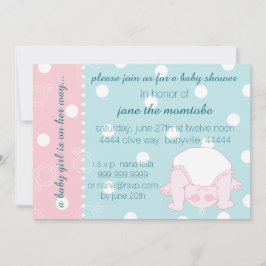 Invitación de Baby Shower Niña Rosa Azul