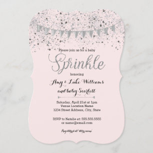 Invitación de Baby Shower Niña Sprinkle Rosa Plate
