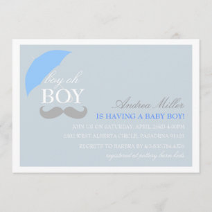 Invitación de Baby Shower Niño Azul Oh Niño