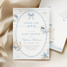 Invitación de Baby Shower Niño Bajo el Mar