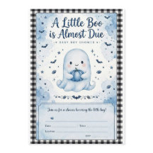 Invitación de Baby Shower Niño Blue Ghost