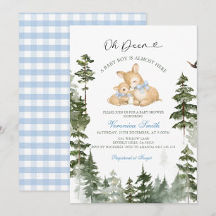 Invitación de Baby Shower Niño Bosque Ciervo