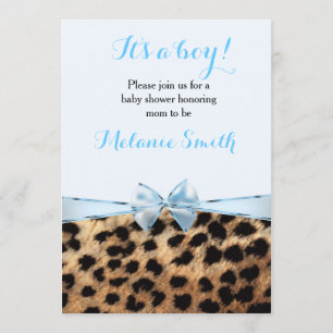 Invitación de Baby Shower Niño con Lazo Azul Cheet